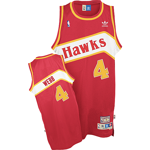  NBA Atlanta Hawks 4 Spud Webb Soul Swingman Road Red Jersey